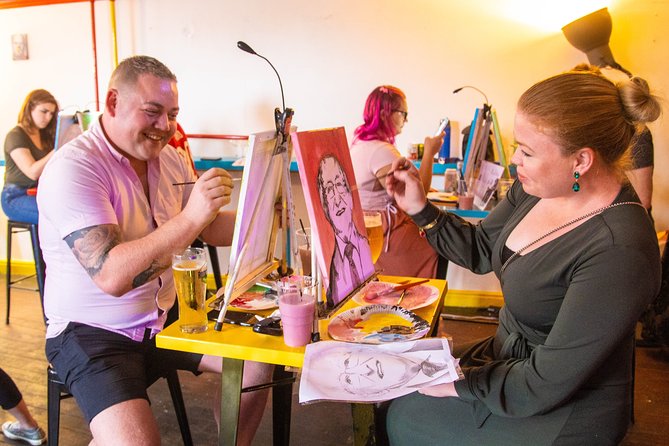 Drink & Draw: Paint A Masterpiece - Arriving at This Must Be The Place, Check In, and Get Set Up