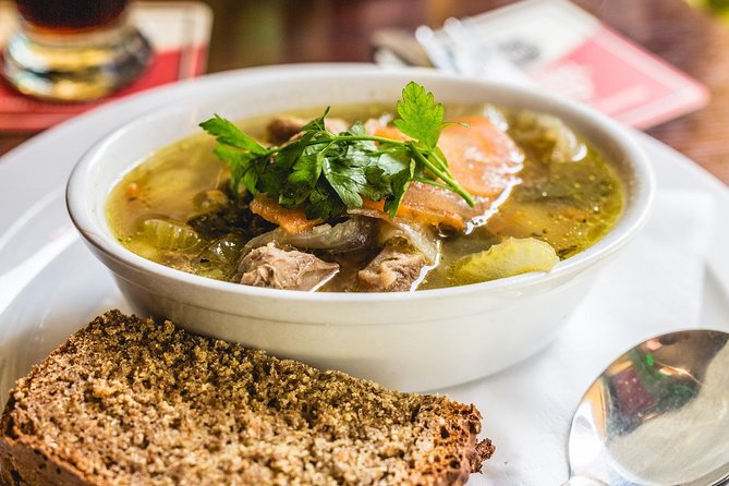 Dublin Historical Centre Private Food Tour with 8 Food Tastings - Stop 5 in Temple Bar area at 20 Temple Ln S: stew plus homemade soda bread