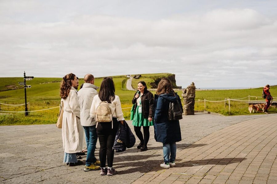 From Dublin: Cliffs of Moher & Galway Small Group Tour - Starting in Dublin: Molly Malone Statue and a Green Sign